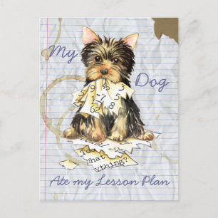 My Yorkie Ate my Lesson Plan Postcard
