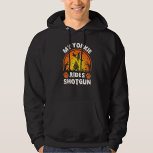 My Yorkie Dog Ride Witch Shotgun Halloween Hoodie