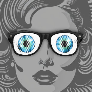 My, You Have Big Blue Eyes! Retro Sunglasses