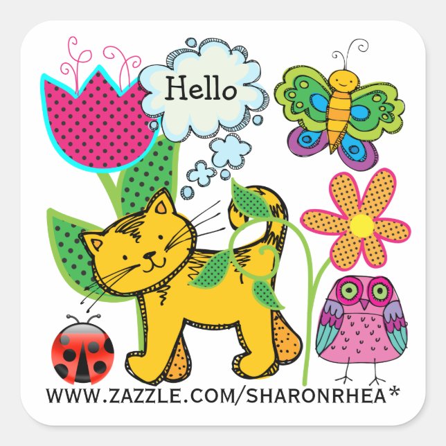 MY ZAZZLE - SRF SQUARE STICKER (Front)