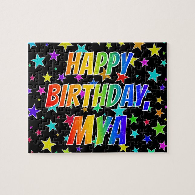 "MYA" First Name, Fun "HAPPY BIRTHDAY" Jigsaw Puzzle (Horizontal)