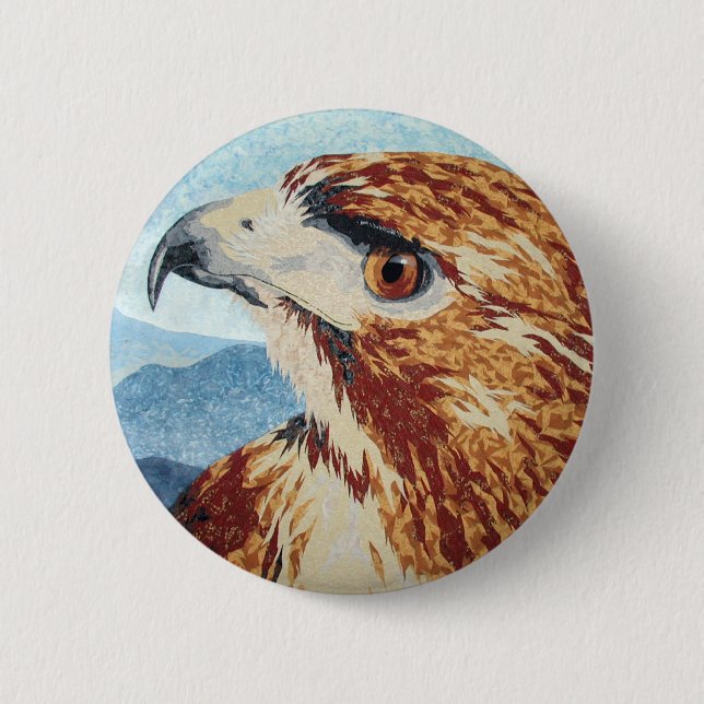 Mya - Red-tail Hawk Button (Front)
