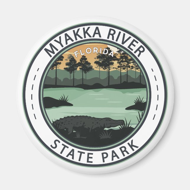 Myakka River State Park Florida Badge Magnet (Front)
