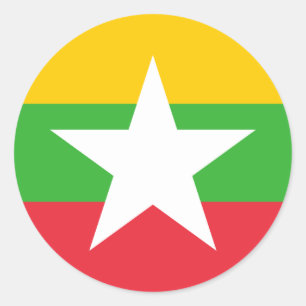 Myanma / Burmese  Flag, Flag of Myanmar / Burma Classic Round Sticker