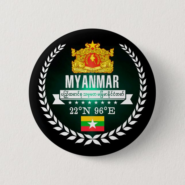 Myanmar 6 Cm Round Badge (Front)