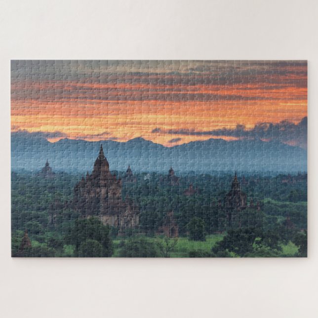 Myanmar, Bagan Sunrise Jigsaw Puzzle (Horizontal)