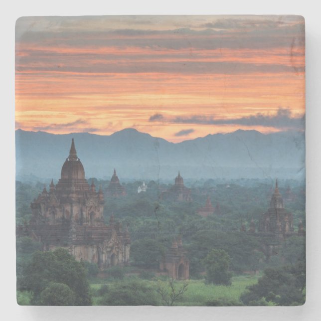 Myanmar, Bagan Sunrise Stone Coaster (Front)