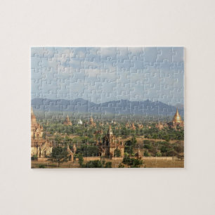 Myanmar, Bagan, Temple packed plain of Bagan and Jigsaw Puzzle