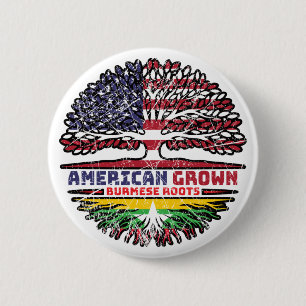 Myanmar Burmese Burma US American USA United State 6 Cm Round Badge