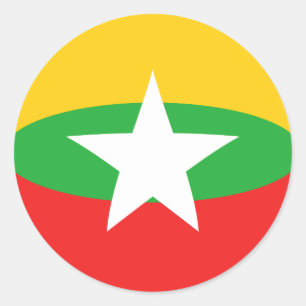 Myanmar Fisheye Flag Sticker