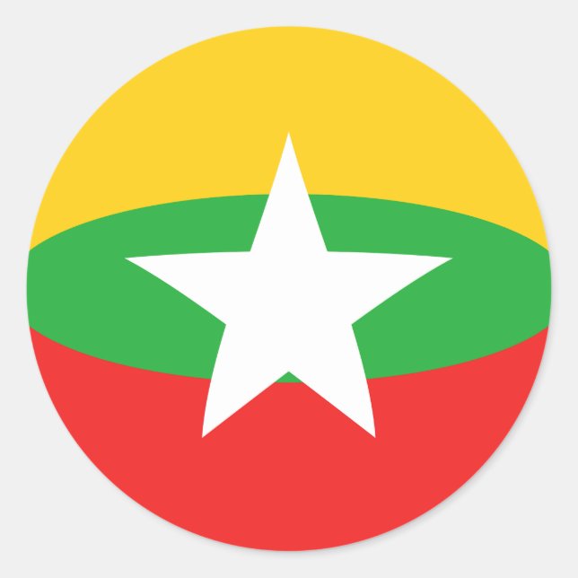 Myanmar Fisheye Flag Sticker (Front)