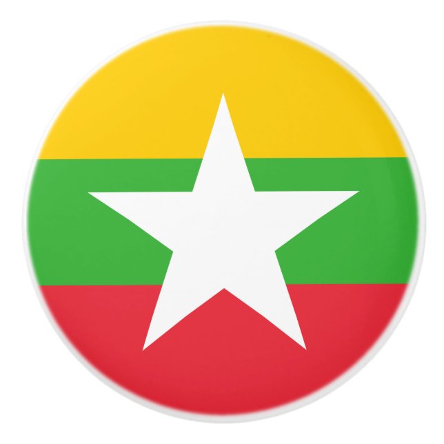 Myanmar Flag Ceramic Knob (Front)