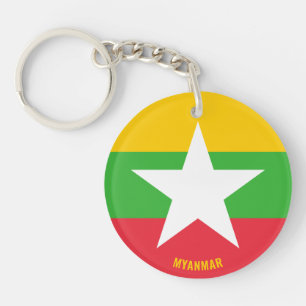 Myanmar Flag Charming Patriotic Key Ring