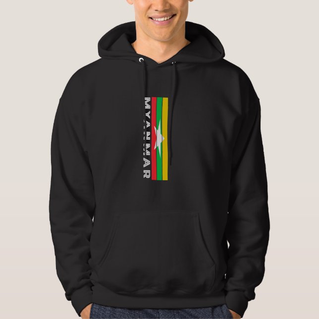 Myanmar Flag Colours Hoodie (Front)