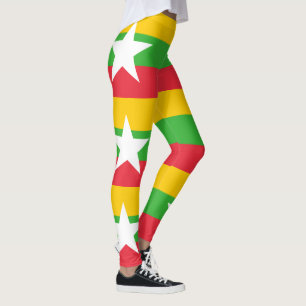 Myanmar Flag Leggings