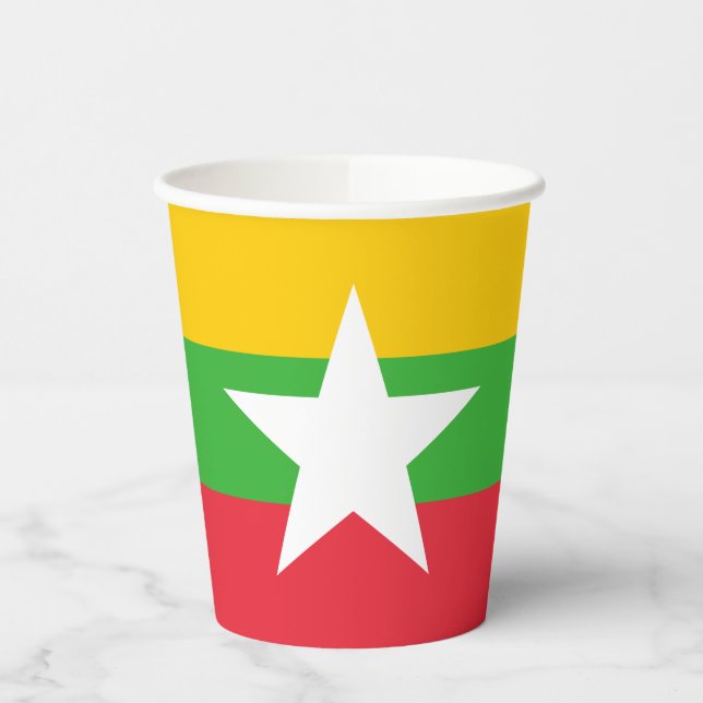 Myanmar Flag Paper Cups (Left)