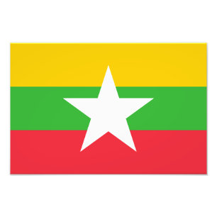 Myanmar Flag Photo Print