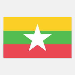 Myanmar Flag Rectangular Sticker