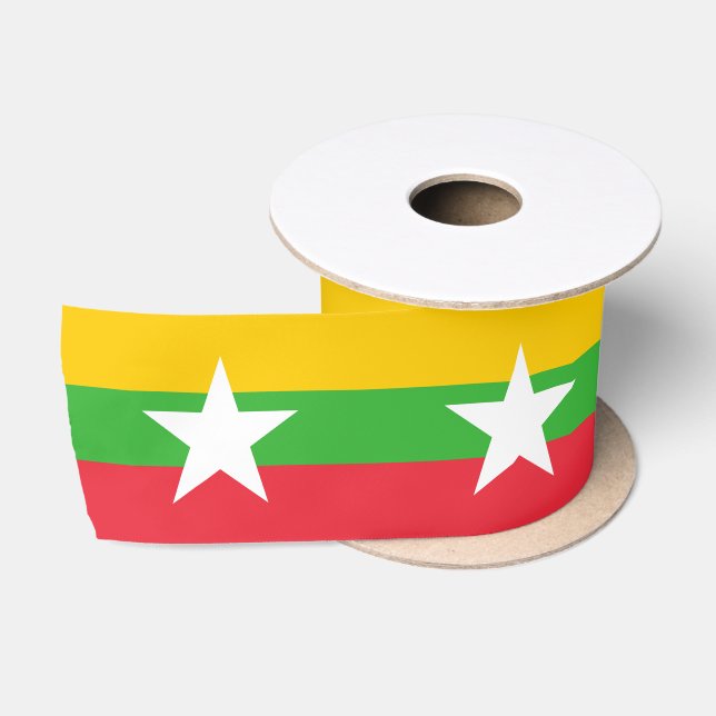 Myanmar Flag Satin Ribbon (Spool)