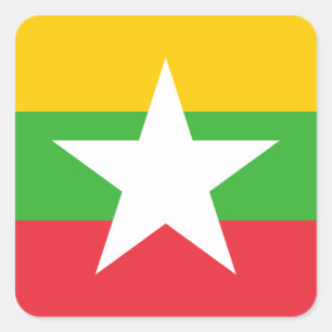 Myanmar Flag Square Sticker