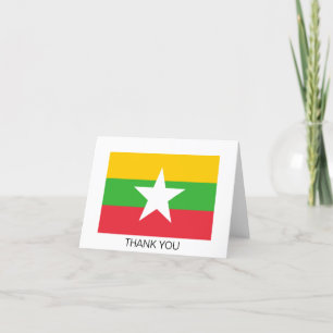 Myanmar Flag Thank You Card
