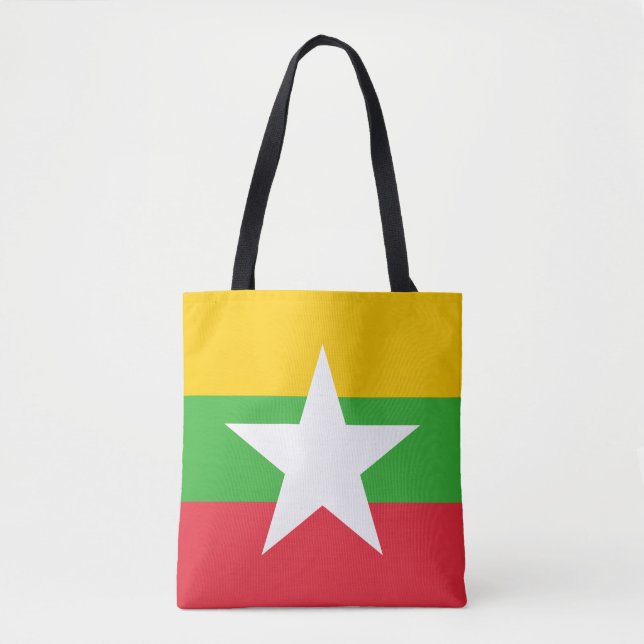 Myanmar Flag Tote Bag (Front)