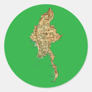 Myanmar Map Sticker