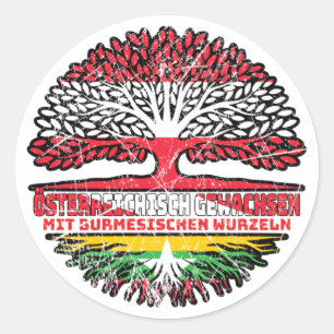 Myanmar Myanmarisch Österreichisch Österreich Baum Classic Round Sticker