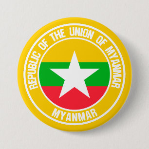 Myanmar Round Emblem 7.5 Cm Round Badge