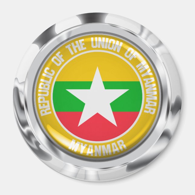 Myanmar Round Emblem Magnet (Front)