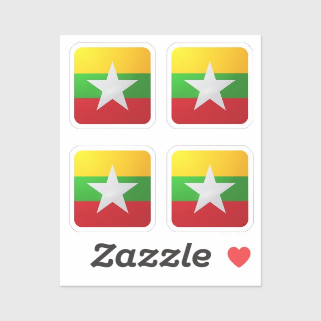 Myanmar square glossy flag (Sheet)