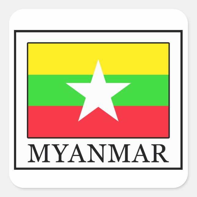Myanmar Square Sticker (Front)