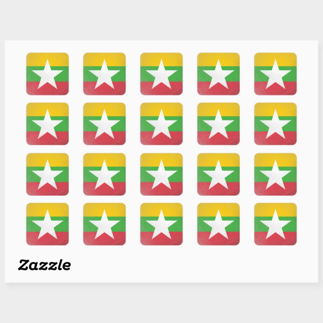 Myanmar Square Sticker (Sheet)