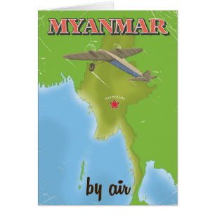 Myanmar vintage travel poster