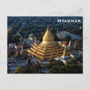 Myanmar Vintage Travel Tourism Add Postcard