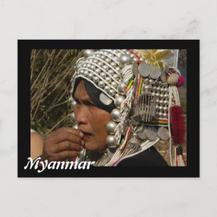 Myanmar woman postcard