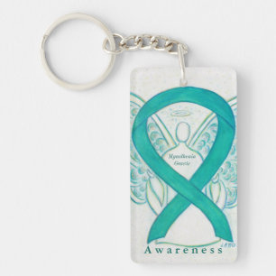 Myasthenia Gravis Angel Awareness Ribbon Keychain