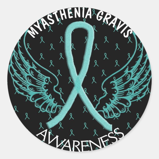 Myasthenia Gravis Angel Wings Warrior Sticker (Front)