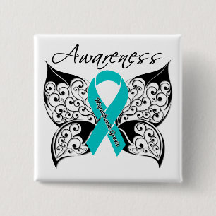 Myasthenia Gravis Awareness Butterfly 15 Cm Square Badge