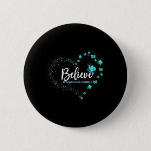Myasthenia Gravis Awareness Butterfly Believe 6 Cm Round Badge