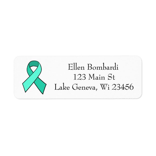 Myasthenia Gravis Awareness Ribbon Address Return Address Label (Front)