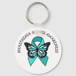 Myasthenia Gravis Awareness Ribbon Butterfly   Key Ring