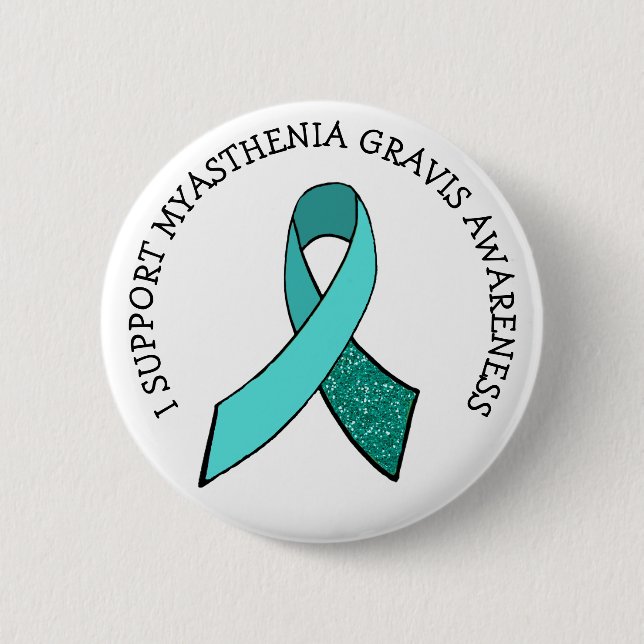 Myasthenia Gravis Awareness Ribbon Button (Front)