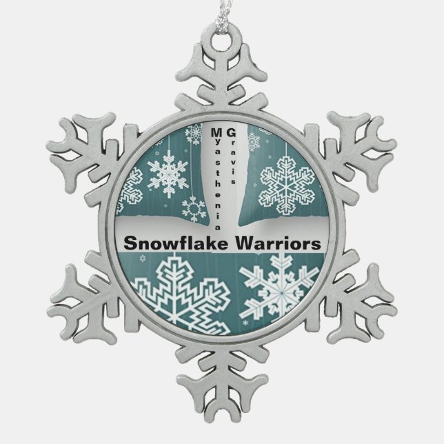 Myasthenia Gravis Awareness Snowflake Pewter Christmas Ornament (Front)