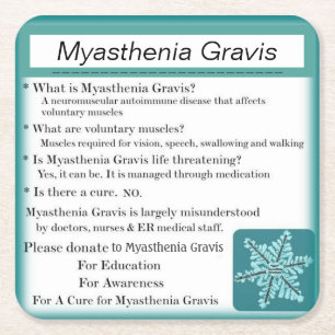 Myasthenia Gravis Awareness Square Paper Coaster