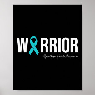 Myasthenia Gravis Awareness Teal Ribbon Poster