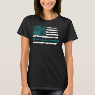 Myasthenia Gravis Awareness USA Flag American Supp T-Shirt
