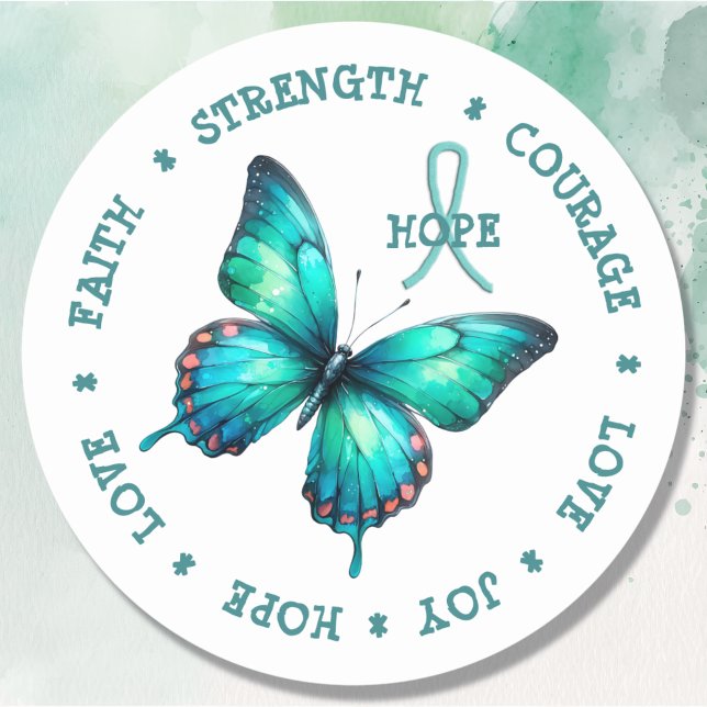 Myasthenia Gravis Hope  Strength Butterfly Sticker (Creator Uploaded)