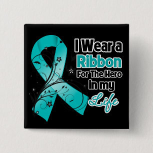 Myasthenia Gravis Ribbon Hero in My Life 15 Cm Square Badge