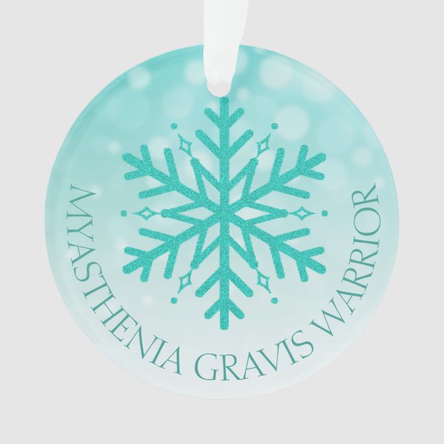 Myasthenia Gravis Warrior Snowflake Christmas Ornament (Front)